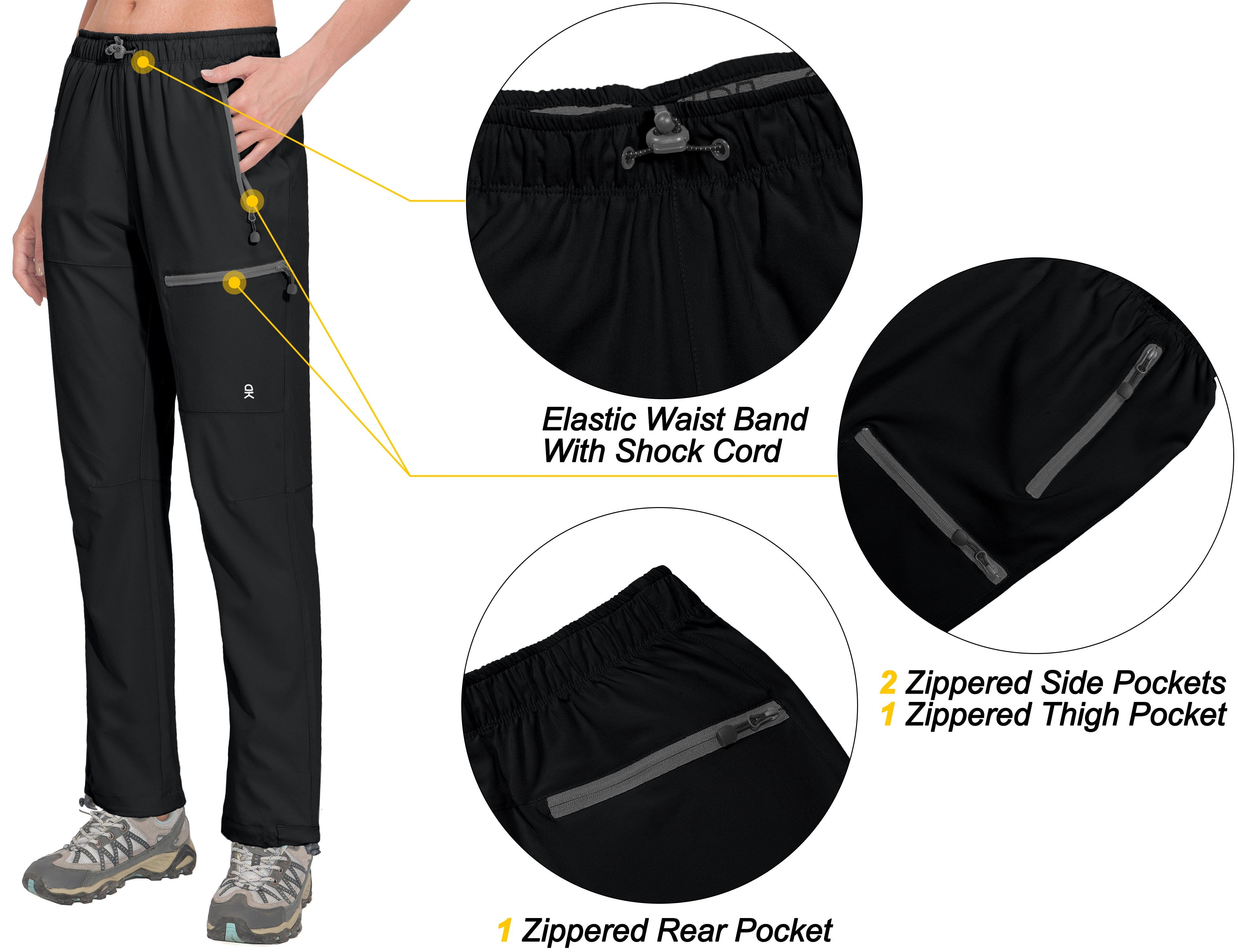 Women's Lightweight Quick Dry UPF 50+ Cargo Hiking Pants - Little Donkey Andy