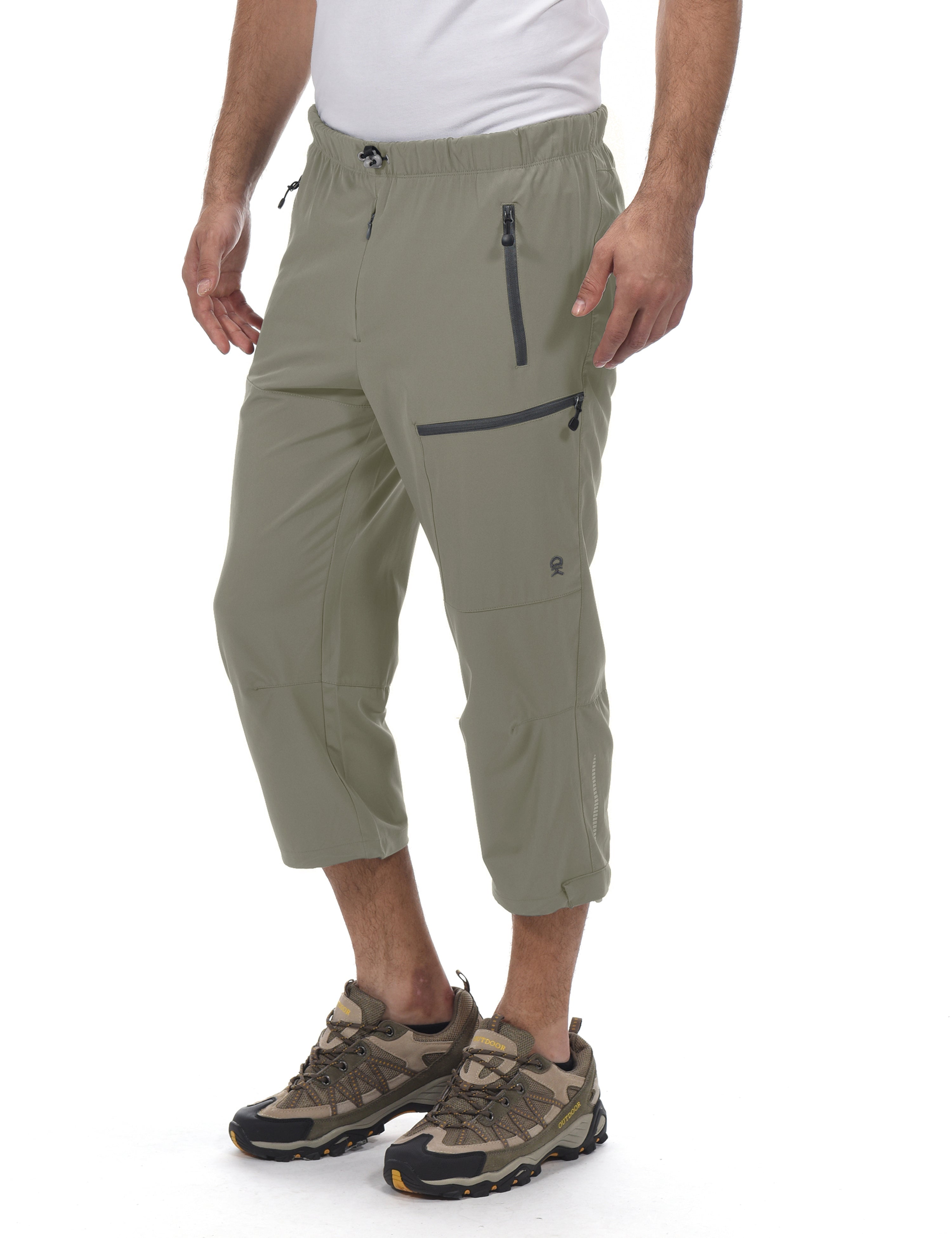 Men's Quick Dry 3/4 Pants Capri Lightweight Hiking  Shorts YZF US-DK